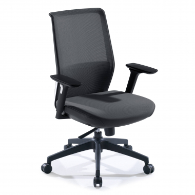 silla de oficina negro red estructura gris malla brazos regulables 3d 1