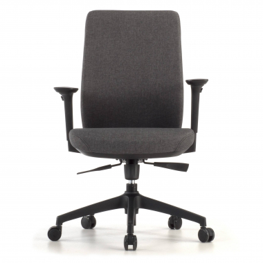 silla de oficina negro tapizada tejido tela brazos regulables 3d 4