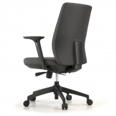 silla de oficina negro tapizada tejido tela brazos regulables 3d 7