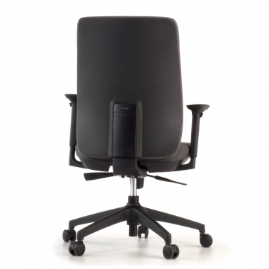 silla de oficina negro tapizada tejido tela brazos regulables 3d 6