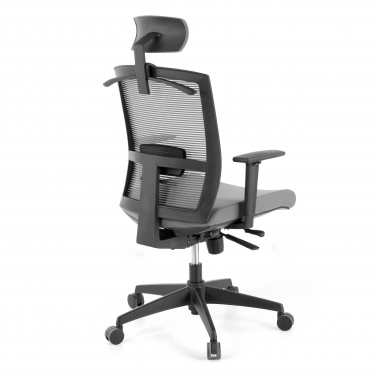 silla ergonomica gris estructura negra reposacabezas malla brazos regulables 1d soporte lumbar reposacabezas 7