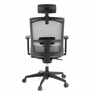silla ergonomica gris estructura negra reposacabezas malla brazos regulables 1d soporte lumbar reposacabezas 8
