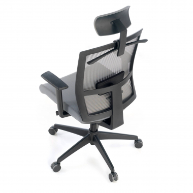 silla ergonomica gris estructura negra reposacabezas malla brazos regulables 1d soporte lumbar reposacabezas 5