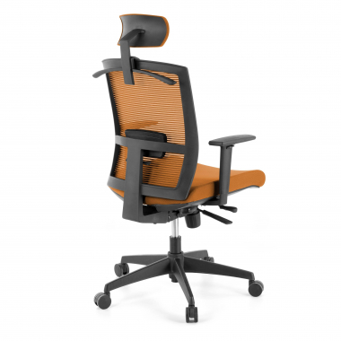 silla ergonomica naranja estructura negra reposacabezas malla brazos regulables 1d soporte lumbar reposacabezas 7