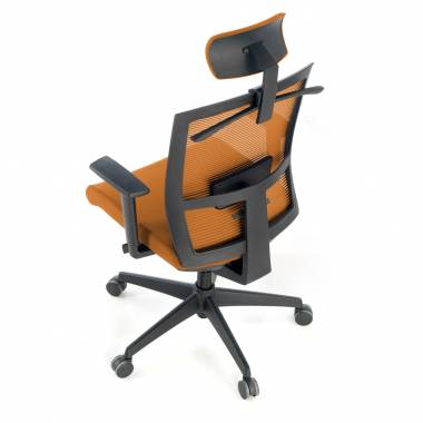silla ergonomica naranja estructura negra reposacabezas malla brazos regulables 1d soporte lumbar reposacabezas 5