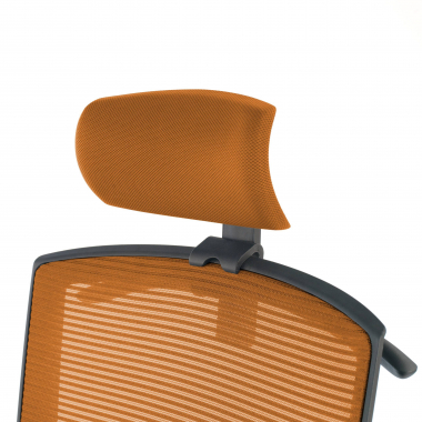 silla ergonomica naranja estructura negra reposacabezas malla brazos regulables 1d soporte lumbar reposacabezas 9