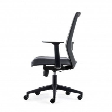 silla giratoria gris sin reposacabezas malla brazos moviles soporte lumbar 6