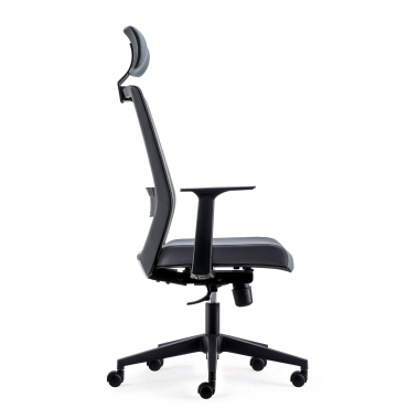 silla giratoria gris con reposacabezas malla brazos moviles soporte lumbar reposacabezas 4