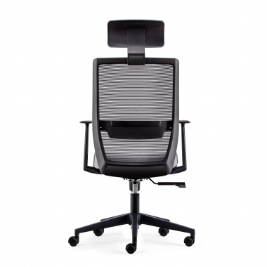 silla giratoria gris con reposacabezas malla brazos moviles soporte lumbar reposacabezas 7