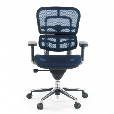 silla de oficina barata azul red malla brazos regulables 4d doble soporte lumbar 5