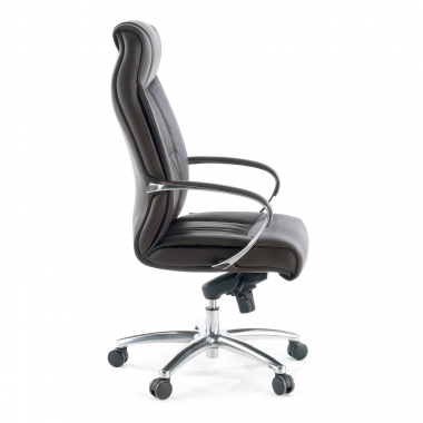 sillon de oficina marron respaldo ato piel natural piel natural brazos tapizados 4