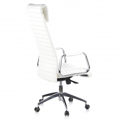 sillon de oficina blanco piel natural piel natural brazos tapizados reposacabezas 6