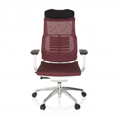silla de oficina barata blanco rojo estructura blanca malla brazos regulables 4d soporte lumbar reposacabezas 5