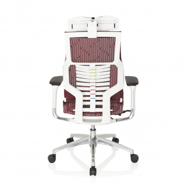 silla de oficina barata blanco rojo estructura blanca malla brazos regulables 4d soporte lumbar reposacabezas 9
