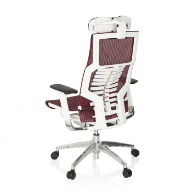 silla de oficina barata blanco rojo estructura blanca malla brazos regulables 4d soporte lumbar reposacabezas 7