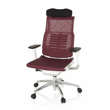 silla de oficina barata blanco rojo estructura blanca malla brazos regulables 4d soporte lumbar reposacabezas 10