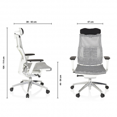 silla de oficina barata blanco rojo estructura blanca malla brazos regulables 4d soporte lumbar reposacabezas 11