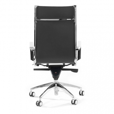 silla de oficina gris estructura cromada ecopiel piel sintetica brazos fijos 7