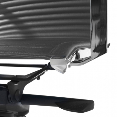 silla de oficina gris estructura cromada ecopiel piel sintetica brazos fijos 8