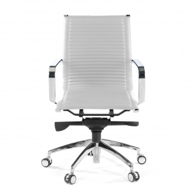 sillon de oficina blanco estructura cromada ecopiel piel sintetica brazos fijos 3