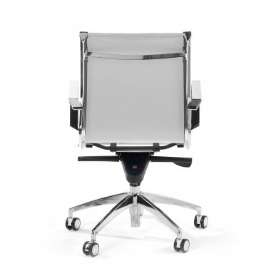 sillon de oficina blanco estructura cromada ecopiel piel sintetica brazos fijos 7