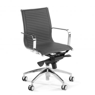 sillon de oficina gris estructura cromada ecopiel piel sintetica brazos fijos 1