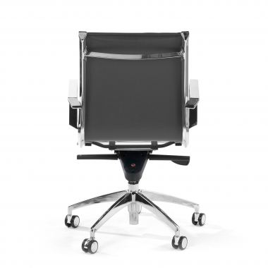 sillon de oficina gris estructura cromada ecopiel piel sintetica brazos fijos 6