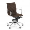 Sillón oficina diseño Brenton, marco de acero, respaldo bajo