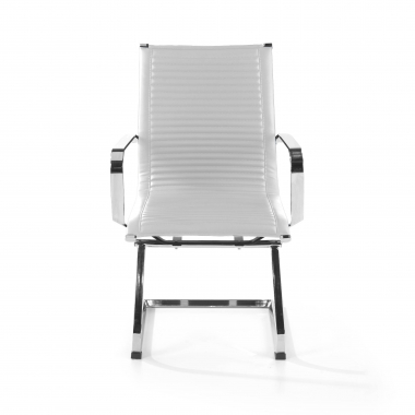 silla confidente blanco estructura cromada ecopiel piel sintetica brazos fijos 3