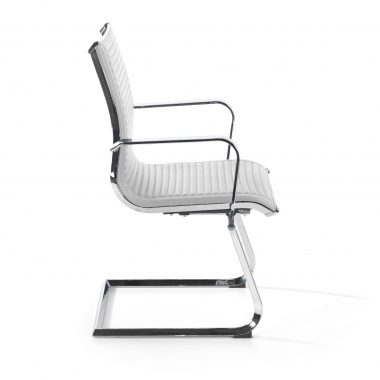 silla confidente blanco estructura cromada ecopiel piel sintetica brazos fijos 4