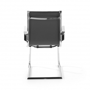 silla confidente gris estructura cromada ecopiel piel sintetica brazos fijos 7