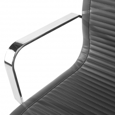 silla confidente gris estructura cromada ecopiel piel sintetica brazos fijos 5
