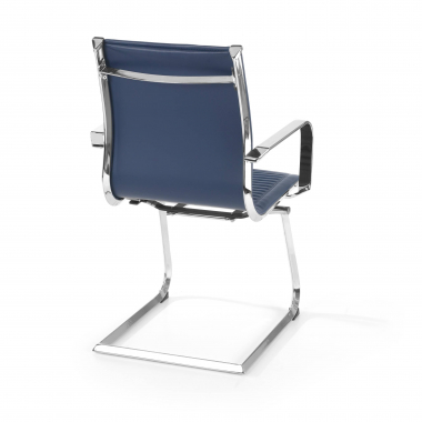 silla confidente azul estructura cromada ecopiel piel sintetica brazos fijos 6
