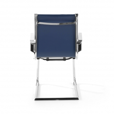 silla confidente azul estructura cromada ecopiel piel sintetica brazos fijos 7