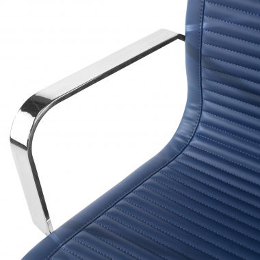 silla confidente azul estructura cromada ecopiel piel sintetica brazos fijos 5