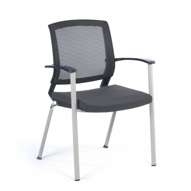 silla de visita gris adam malla brazos fijos 1