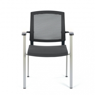 silla de visita gris adam malla brazos fijos 3