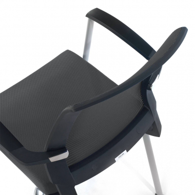 silla de visita gris adam malla brazos fijos 5