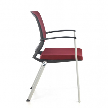 silla de visita rojo adam malla brazos fijos 6