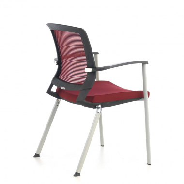 silla de visita rojo adam malla brazos fijos 7