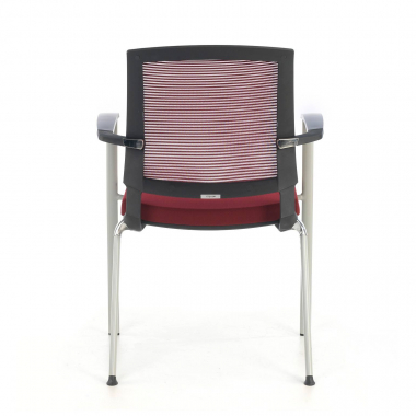 silla de visita rojo adam malla brazos fijos 8