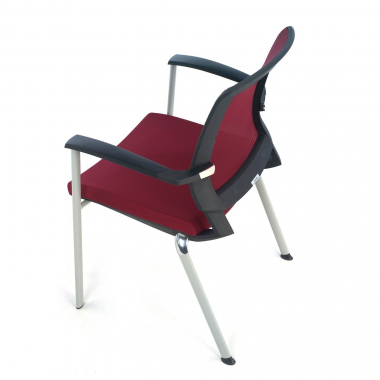 silla de visita rojo adam malla brazos fijos 4