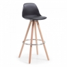 Taburete alto Norway con patas de madera, diseño escandinavo