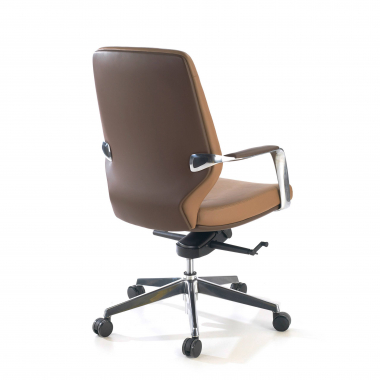sillon de oficina marron respaldo bajo bicolor piel sintetica brazos tapizados 6