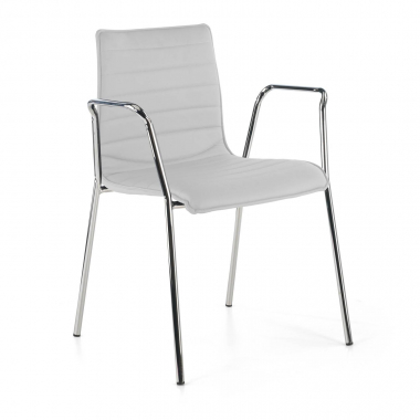 silla de visita blanco con brazos piel sintetica brazos fijos 1