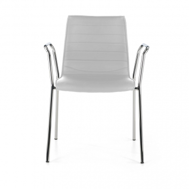 silla de visita blanco con brazos piel sintetica brazos fijos 3