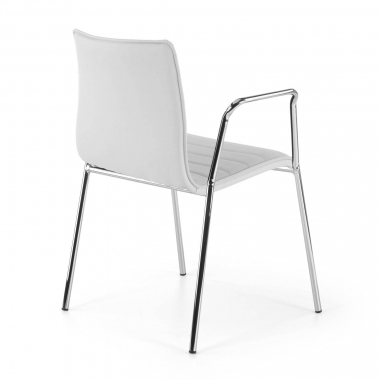 silla de visita blanco con brazos piel sintetica brazos fijos 6