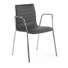 Silla de Visitas Alisa con brazos, Estructura cromada, Ecopiel