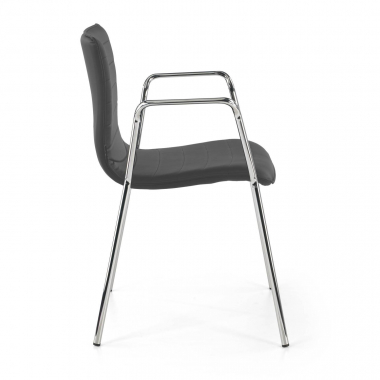 silla de visita gris con brazos piel sintetica brazos fijos 4
