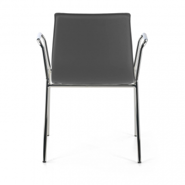 silla de visita gris con brazos piel sintetica brazos fijos 7